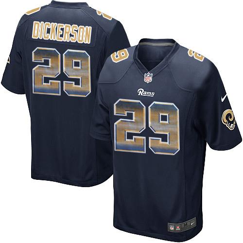Nike Rams #29 Eric Dickerson Navy Blue Team Color Men's Stitched NFL Limited Strobe Jersey - Click Image to Close